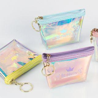 Lettering Iridescent Coin Purse Random - One Size