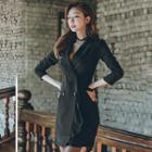 Long-sleeve Double-breasted Mini Coat Dress