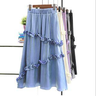 Ruffle-detail A-line Skirt