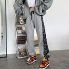 Leopard Print Sweatpants Gray - One Size