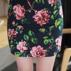 Rose Print Mini Skirt