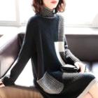 Turtleneck Sweater Dress As Shown In Figure - One Size