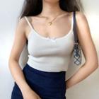 U-neck Bow Cropped Camisole Top