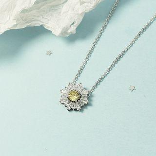 Rhinestone Flower Necklace As Shown In Figure - One Size