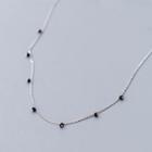 925 Sterling Silver Crystal Necklace As Shown In Figure - One Size