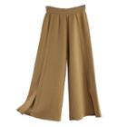 Slit Capri Wide-leg Knit Pants