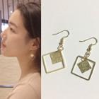 Alloy Square Dangle Earring Gold - One Size