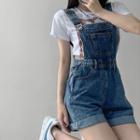 Rolled Wide-leg Dungarees