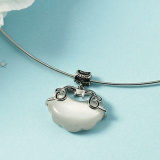 Lock Pendant Cat Eye Stone Alloy Necklace