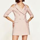 Cutout Shoulder Lapel A-line Dress