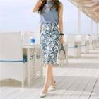 Tall Size Printed Pencil Skirt
