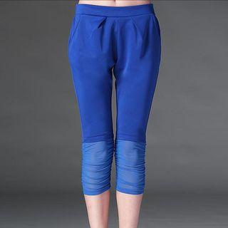 Tulle-panel Cropped Pants