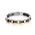 Fashion Personality Black Gold Geometric 316l Stainless Steel Bracelet Silver - One Size