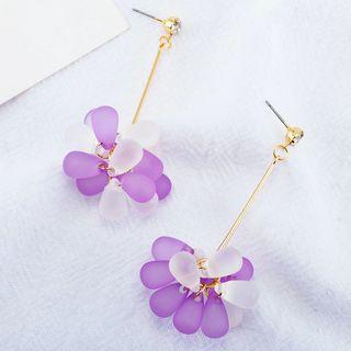 Matte Bead Drop Earring Purple - One Size