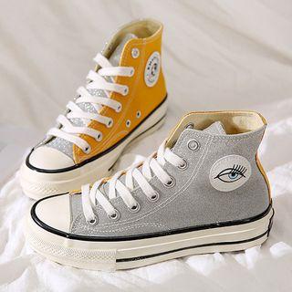High Top Canvas Lace-up Sneakers / Canvas Lace-up Sneakers