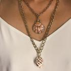 Shell Pendant Layered Necklace 2388 - Gold - One Size