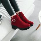 Platform Buckle Ankle Boots