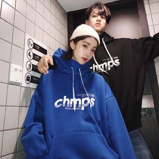 Couple Matching Turtleneck Lettering Hoodie
