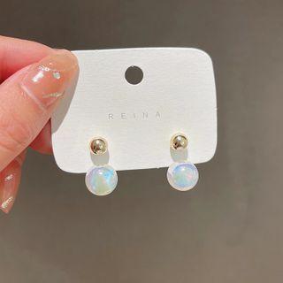 Faux Pearl Alloy Swing Earring 1 Pair - Gold & Off-white - One Size