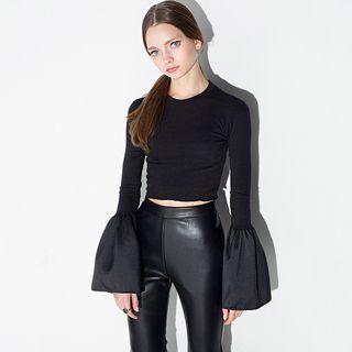 Puff-sleeve Cropped Top