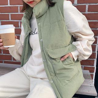 High-neck Corduroy Vest