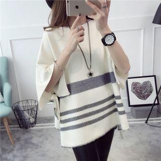 Striped Knit Cape