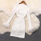 Long Sleeve V-neck Single Breasted Dress
