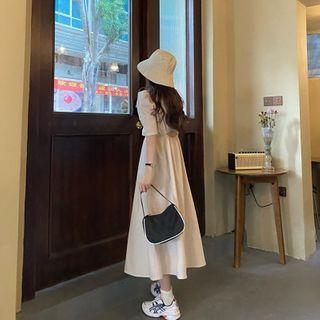 Round-neck Cut-out Chiffon Dress
