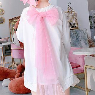 Mesh Panel Bow-back Sweatshirt