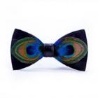 Peacock Feather-accent Bow Tie