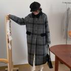 Plaid Long Coat Plaid - Gray - One Size