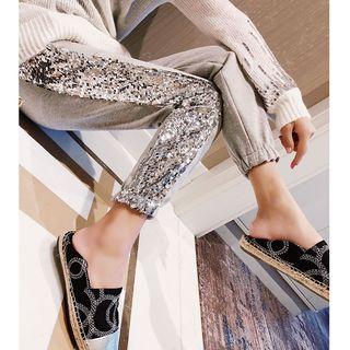 Sequined Panel Harem Pants