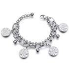 Tree Disc Layered Chain Bracelet E437 - As Shown In Figure - One Size