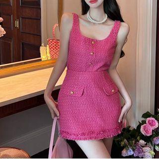 Sleeveless Tweed Top / Skirt