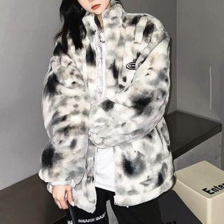 Logo Tie-dyed Zip-up Fleece Jacket