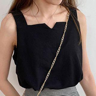 Split-neck Sleeveless Blouse