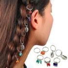 8 Pair Set : Bead / Alloy Dangling Headpiece (assorted Designs) 6735 - Silver - One Size