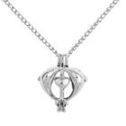 Heart & Dolphin Pendant Necklace Silver - One Size