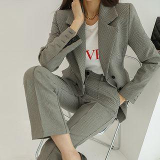 Office Look Houndstooth Blazer & Pants Set