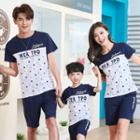Family Matching Set: Star Print Short-sleeve T-shirt + Shorts