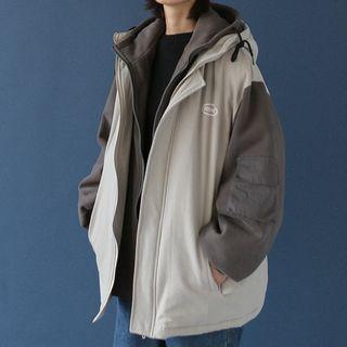 Inset Color-block Cargo Jacket