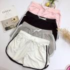 Color-block Lace-up High-waist Shorts