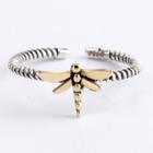 925 Sterling Silver Dragonfly Open Ring Gold Dragonfly - Silver - One Size