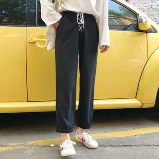 Lace-up Straight-leg Pants