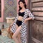 Couple Matching Glitter Strap Bikini / Dotted Cover Up / Shorts / Set