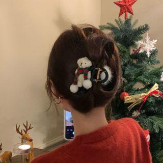 Bear Hair Claw White & Red & Green - One Size