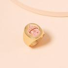 Mushroom Ring R206 - 1 Pc - Gold & Pink - One Size