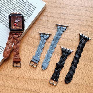 Braided Genuine Leather Apple Watch Strap