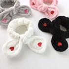 Heart Embroidered Bow Accent Headband