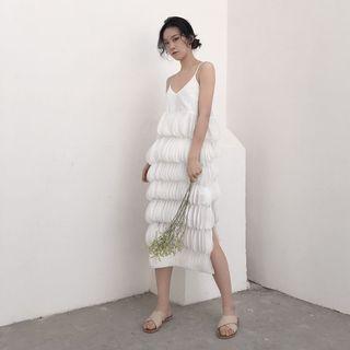 Tiered Strappy Midi Dress